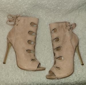 Shoedazzle Hydee Open Toe Bootie Heel Size 8.5